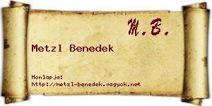 Metzl Benedek névjegykártya